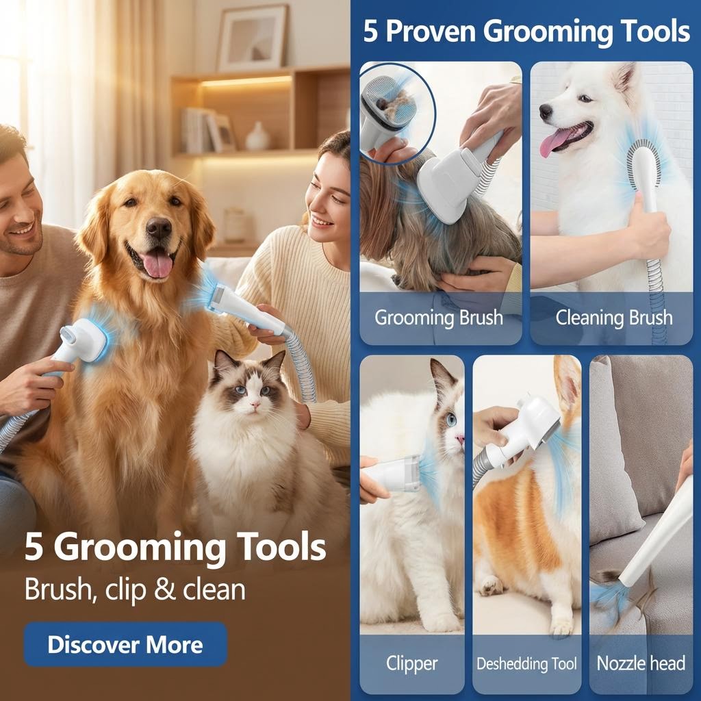 FurEscape Q1 Mess-Free Pet Vacuum & Trimming Kit